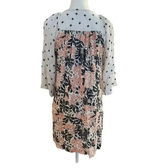 Free people talluhah mini dress boho floral 3/4 sleeve v neck size xs - Picture 9 of 10